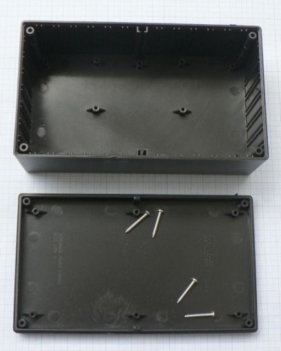 Cutie plastic, gri, 131x163x52mm