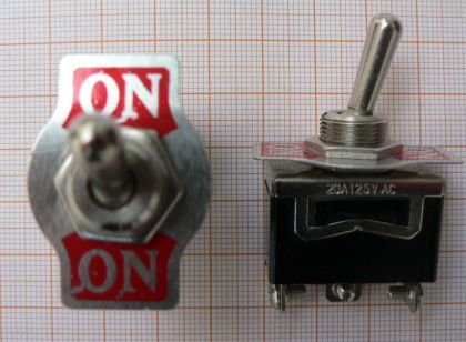 Intrerupator On-On, nichelat, 1circ/3pol, 10A/250V, fi12mm, 29x15,88mm