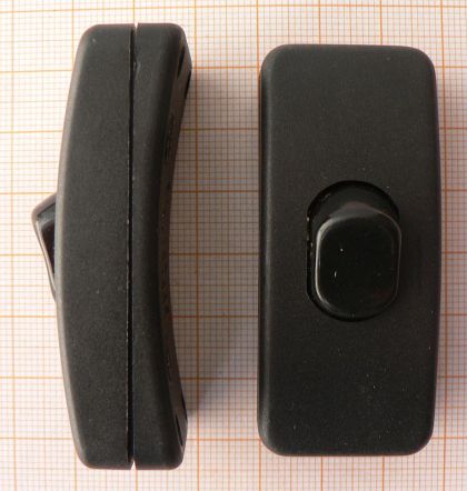 Intrerupator pe fir, negru, 6A/250V, 61x26x21mm