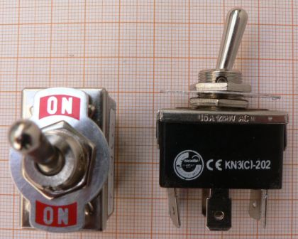 Intrerupator cu tija ON-(ON), 2x2circ/6pol, 10A/250V, fara retinere