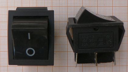 Intrerupator basculant On-On, albastru, 2x2circ/6pol, 10A/250V, 28x22x26mm, cu iluminare