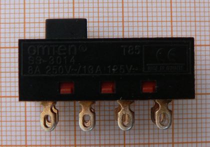Intrerupator cu tija On-(On), nichelat, 2x1circ/6pol/2poz, 10A/250V, fi12mm