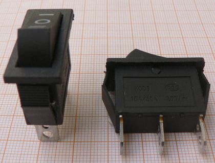 Intrerupator On-Off-On, rosu, 2circ/3pol, 15A/250V, 31x11mm, cod producator 1RS103-3C