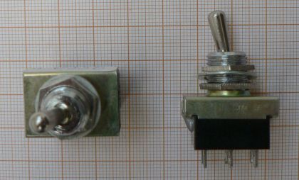 Intrerupator cu tija ON-OFF, 3A/250V, 2x2circ/6pol, 18x25x22mm, cu retinere