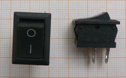 Intrerupator On-Off, negru, 1circ/3pol, 6A/250V, 12x9x14mm