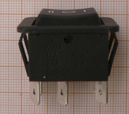 Intrerupator On-Off, negru, 2circ/4pol, 15A/250V, 21x32x32mm, fara retinere