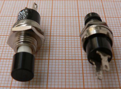 Push buton Off-(On), negru, 1,5A/250V, 7mm, profesional, 20.000 apasari