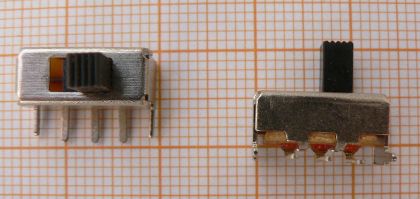 Comutator On-Off, nichelat, 2circ/3pol, 6x13x12mm