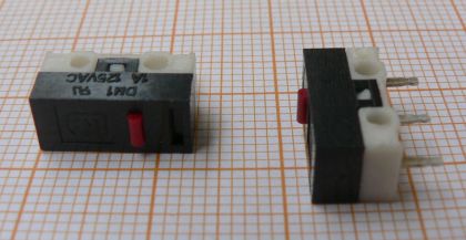 Microintrerupator (limitator), fara lamele, negru, 1A/250V, 13x6x13mm (fara tija)