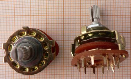 Comutator rotativ, 12 pozitii, 31x32mm, diametru 9mm