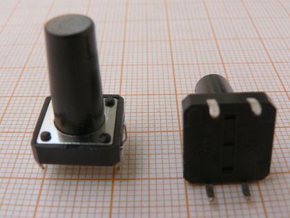 Push buton tip tast pocnitoare, Off-(On), 2x2circ/4pol, 12x12x5mm