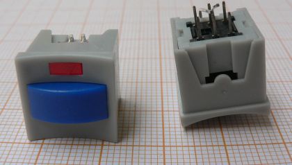 Push buton reset, cu retinere, led albastru