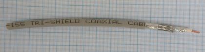 Cablu tip H155, coaxial, 50 Ohm, 19x0,28mm cupru, folie 0,04mm + tresa 128x0,12mm aluminiu-magneziu + folie 0,04mm, 5,5mm PVC