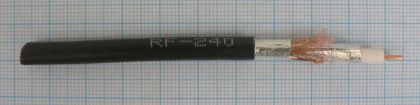 Cablu tip RF240, 50 Ohm, 1,4mm cupru, tresa 0,12x112 cupru cositorit, folie aluminiu + poliester + folie aluminiu, 6mm PVC