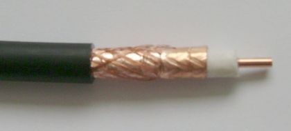 Cablu coaxial 50 Ohm, tip H500, 2,5mm cupru, folie cupru + tresa cupru 50%, 9,8mm PVC