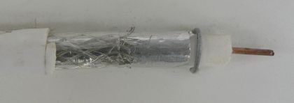 Cablu coaxial 75 ohm, tip SAT 1, CCS 1mm, folie film + tresa 48x0,1mm cupru cositorit + folie aluminiu 0,04mm, 7,2mm PVC