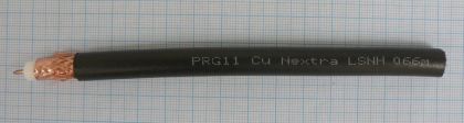 Cablu coaxial 75 ohm, tip RG11, 1,6mm cupru, tresa cupru 50% + folie cupru, 10,2mm PVC negru