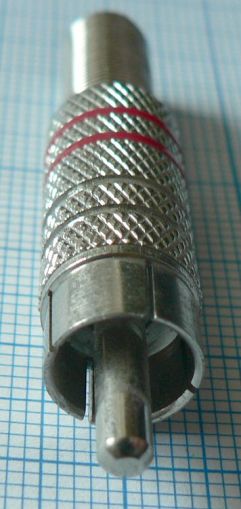 Mufa RCA tata, pe cablu 5mm (mufa comuna)