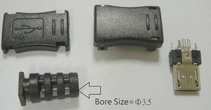 Mufa micro USB, tata, 5 pini, pe cablu