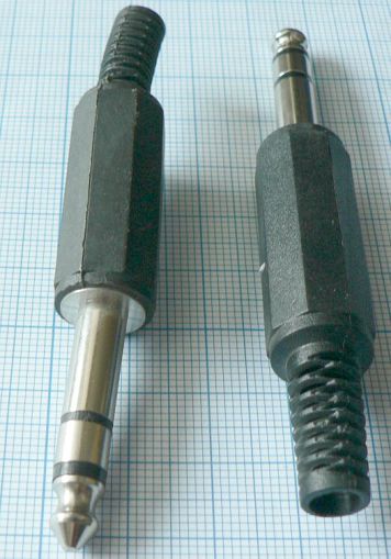 Mufa jack tata 6,3mm stereo, pe cablu 6mm