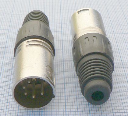 Mufa XLR 5 pini, tata, 3,9mm, pe cablu