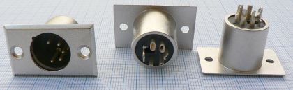 Mufa XLR 5 pini, tata, 3,9mm, pe panou
