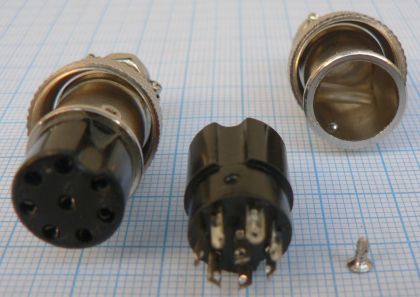 Mufa microfon MIC328, 8 pini, mama, cablu 6mm