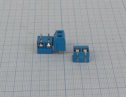 Conector 2 borne, fixare cu surub, lipire (sir de pini)