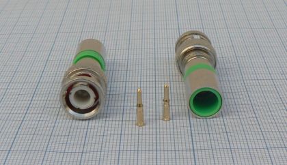 Mufa BNC tata, cablu model RG6, compresie (model constructiv tip 1)