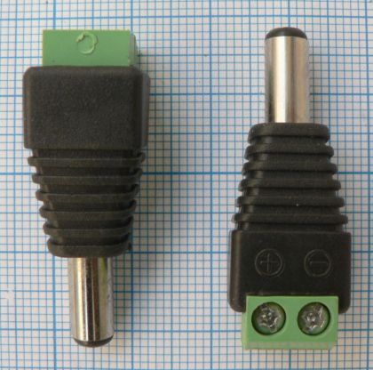 Mufa adaptoare tip reductie DC, 2,5x5,5x10mm tata, cu surub pentru fire
