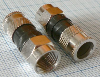 Mufa F tata pentru RG 6, cu comprimare