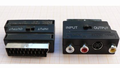 Adaptor/reductie SCART tata - 3x RCA mama + S-VHS mama, IN-OUT