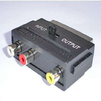 Adaptor/reductie SCART tata - 3x RCA mama (comutator IN/OUT)