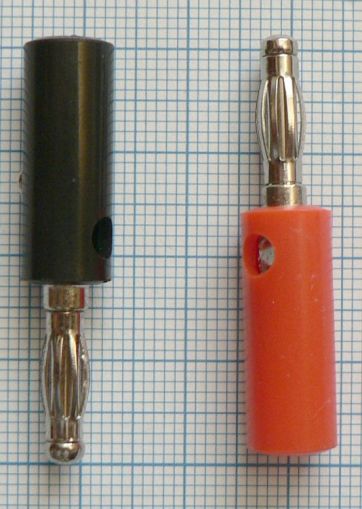 Mufa banana tata, rosu, pe cablu 5,9mm
