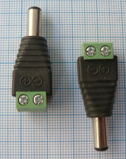 Mufa adaptoare tip reductie DC tata 2,1x5,5x10mm, cu surub pentru fire