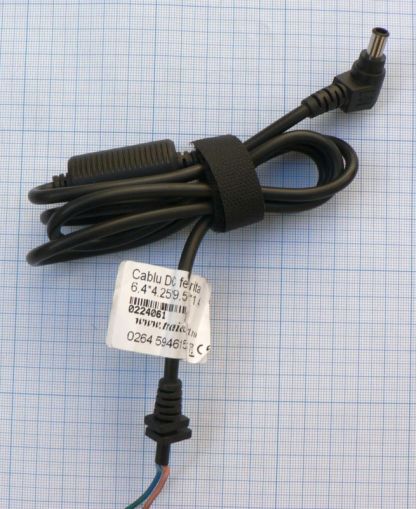 Cablu alimentare mufa DC, pin interior, 1,4mm-6,4x4,25x9mm, 1,2m