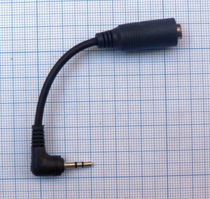 Cablu jack 2,5mm stereo tata - jack 3,5mm stereo mama, 10cm