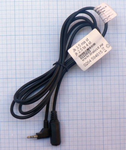 Cablu jack tata 2,5mm - jack mama 3,5mm, 1,5m