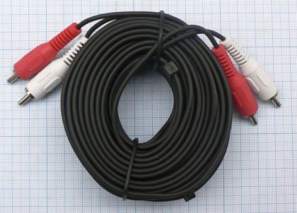 Cablu 2x RCA tata - 2x RCA tata, audio, 10m