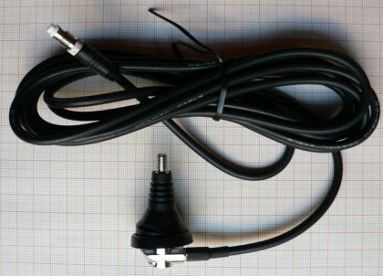 Suport metalic (baza) fixare antene baston M6, cu 3,5m cablu RG58 + FME mama