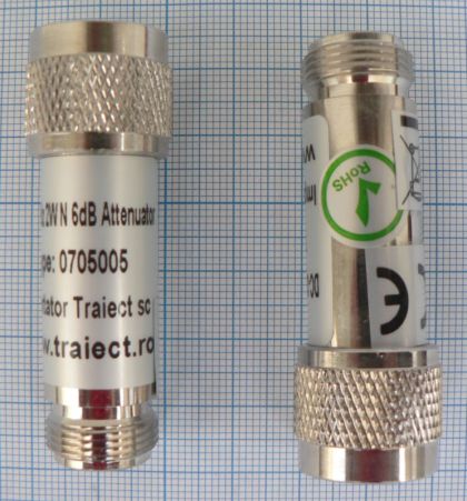 Atenuator pe cablu coaxial, 6dB, 2W