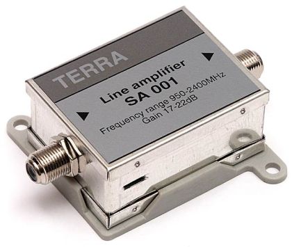 Amplificator de semnal TV SAT 1*IN-1*OUT, in banda 950-2400Mhz, castig 20 dBi