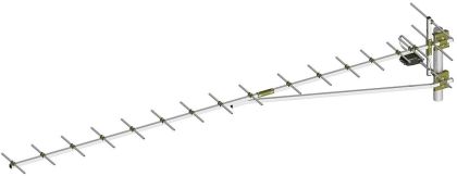 Antena profesionala TV UIF pentru canalele 36-40 (590-630 MHz), 16dBi