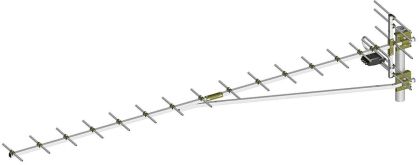 Antena profesionala TV, UIF, pentru canalele 21-45, castig 16.5dBi