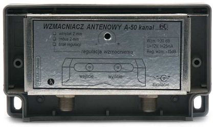 Amplificator de canal UIF TV , 1*IN-1*OUT, in banda 470-862 MHz, castig max 30dbi
