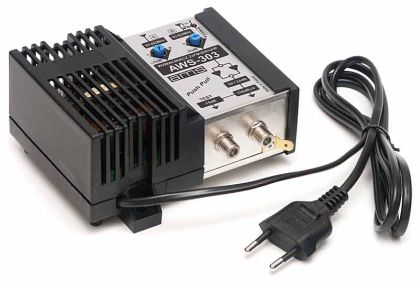 Amplificator de semnal TV CATV SAT 2*IN-2*OUT, in banda FM TV 85-862 ,castig 30-34dB