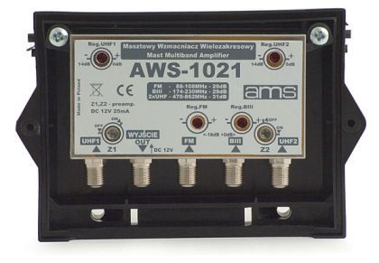 Amplificator sumator de semnal CATV, 4*IN-1*OUT, in banda TV 47-862 MHz, de exterior