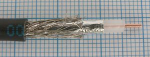 Cablu tip RG58, coaxial, 50 Ohm, 0,81mm cupru 90% acoperire, cupru cositorit + folie aluminiu, 4,95mm, fir central plin, PVC negru