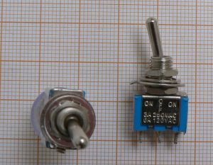 Intrerupator On-Off-On, nichelat, 2circ/3pol, 3A/250V, 6mm