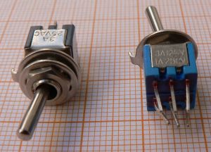 Intre tija On-On P Ni 2*2cir/6po/3poz 1A/250V/ fi 6 mm
